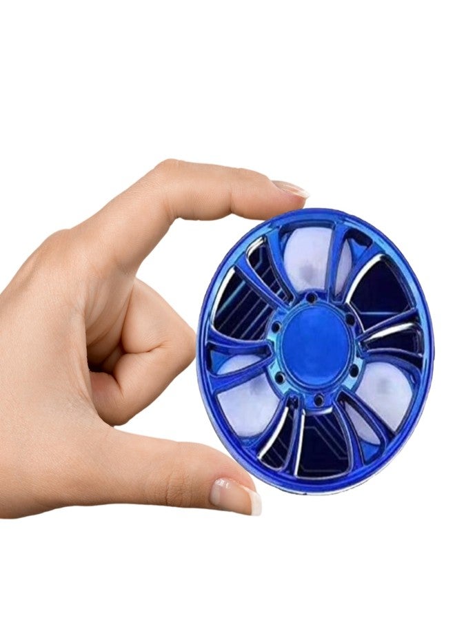 Premsons® Hand Spinner Desk Toy - High Speed Smooth Finger Spin Sensory Fidget Stress Relief Game Play for Kids & Adults - Birthday Party Gift - Plastic - Blue Fan - Image 3